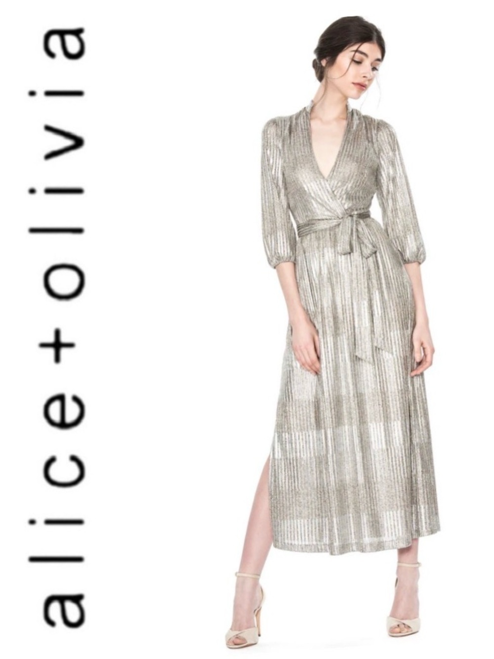 Alice + Olivia Katina metallic dress- size 6 $395
